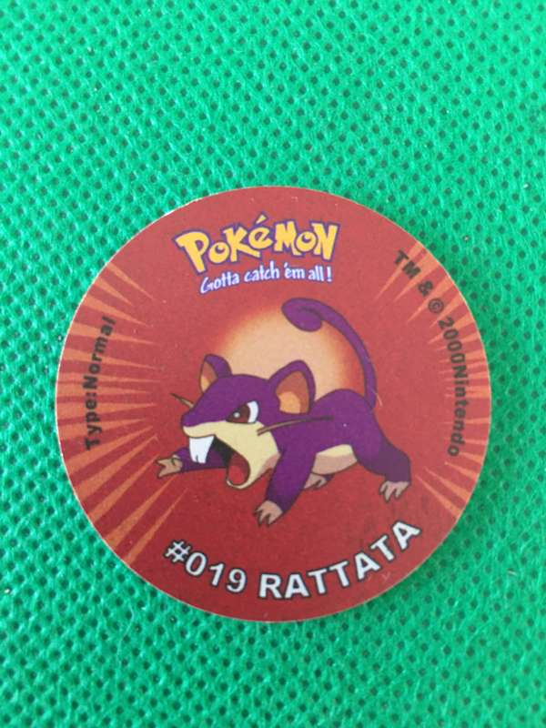 POKEMON TAZO RELEASED BY NINTENDO  AROUND THE 2000'S - CHEETOS / LAYS -NO. 19 - RATTATA