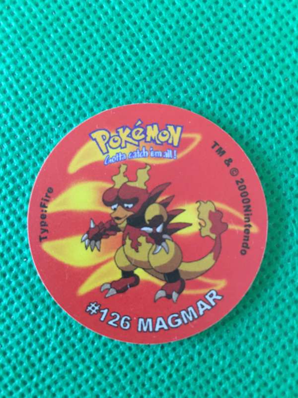 POKEMON TAZO RELEASED BY NINTENDO  AROUND THE 2000'S - CHEETOS / LAYS -NO. 126 - MAGMAR
