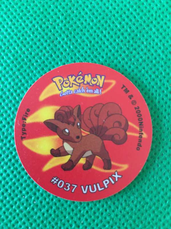 POKEMON TAZO RELEASED BY NINTENDO  AROUND THE 2000'S - CHEETOS / LAYS -NO. 37 - VULPIX