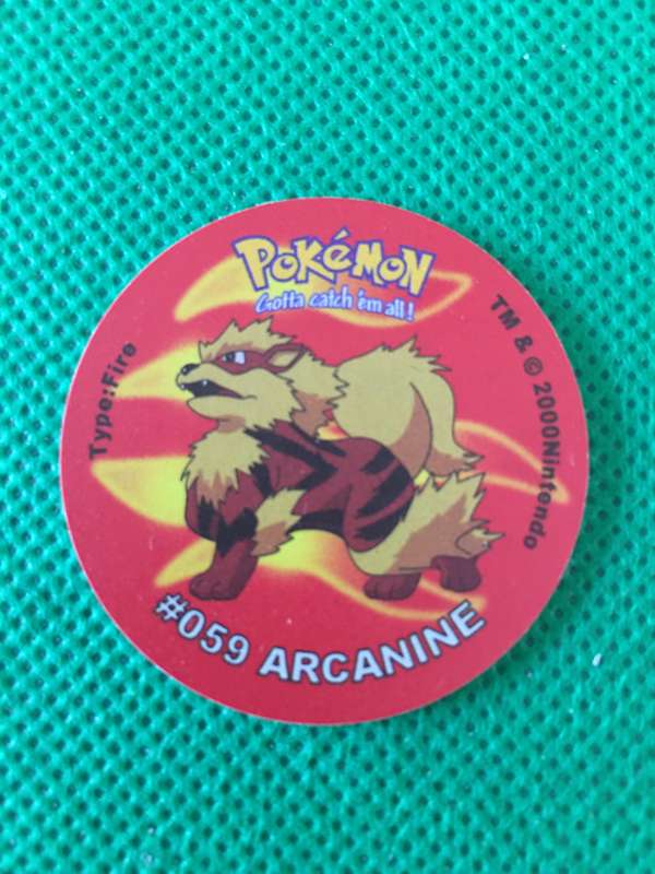 POKEMON TAZO RELEASED BY NINTENDO  AROUND THE 2000'S - CHEETOS / LAYS -NO. 59 - ARCANINE