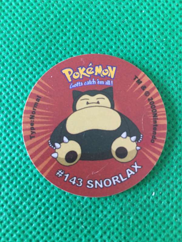 POKEMON TAZO RELEASED BY NINTENDO  AROUND THE 2000'S - CHEETOS / LAYS -NO.  143 - SNORLAX