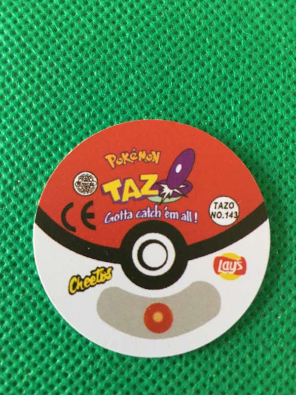 POKEMON TAZO RELEASED BY NINTENDO  AROUND THE 2000'S - CHEETOS / LAYS -NO.  143 - SNORLAX
