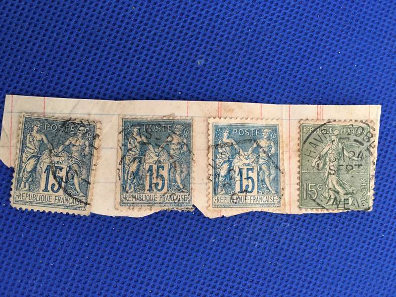 FRANCE USED STAMPS PEACE AND COMMERCE 1887 AND THE SOWER USED STAMPS
