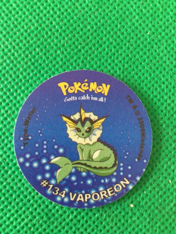 POKEMON TAZO RELEASED BY NINTENDO  AROUND THE 2000'S - CHEETOS / LAYS -NO. 134 - VAPOREON