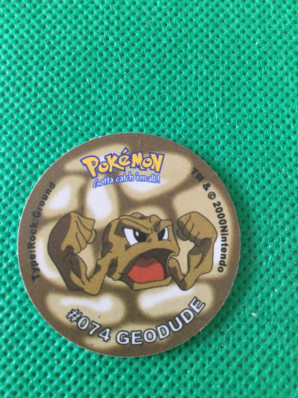 POKEMON TAZO RELEASED BY NINTENDO  AROUND THE 2000'S - CHEETOS / LAYS -NO. 74 - GEODUDE