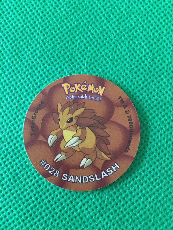 POKEMON TAZO RELEASED BY NINTENDO  AROUND THE 2000'S - CHEETOS / LAYS -NO. 28 - SANDSLASH