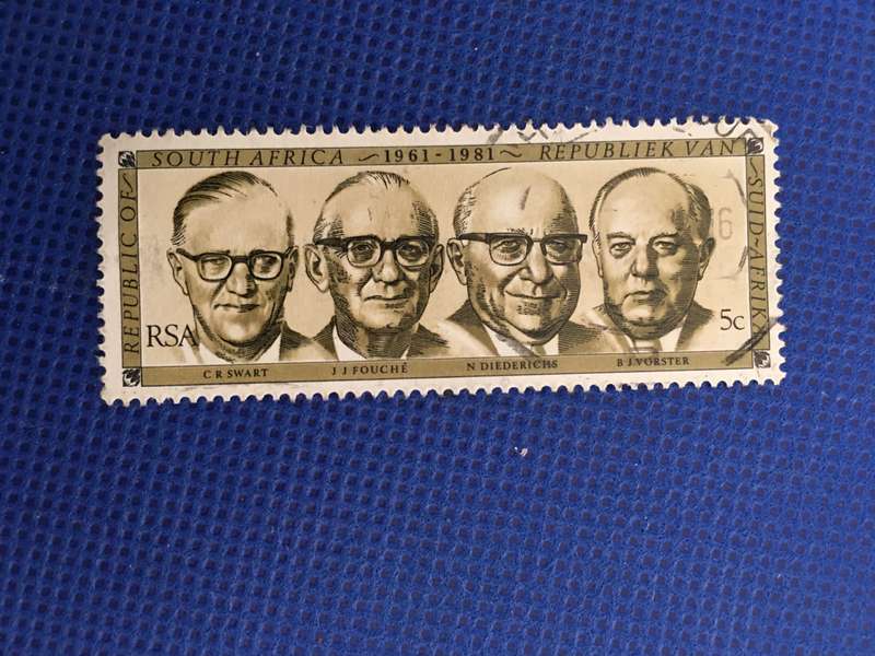 SOUTH AFRICA - FOUNDING OF REPUBLIC 20TH  ANNIVERSARY FORMER PRESIDENTS 1981 5c