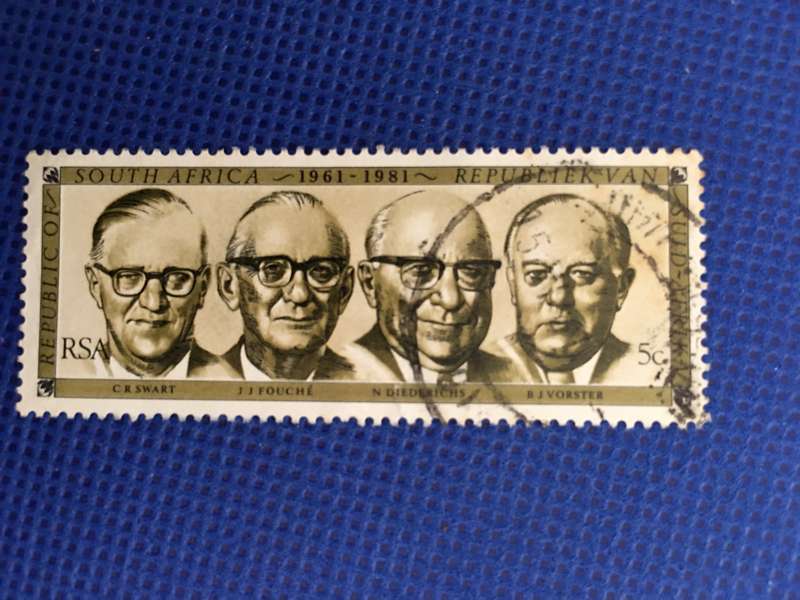SOUTH AFRICA - FOUNDING OF REPUBLIC 20TH  ANNIVERSARY FORMER PRESIDENTS 1981 5c