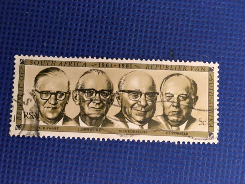 SOUTH AFRICA - FOUNDING OF REPUBLIC 20TH  ANNIVERSARY FORMER PRESIDENTS 1981 5c