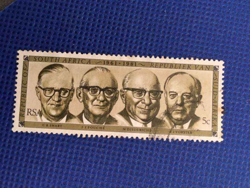 SOUTH AFRICA - FOUNDING OF REPUBLIC 20TH  ANNIVERSARY FORMER PRESIDENTS 1981 5c