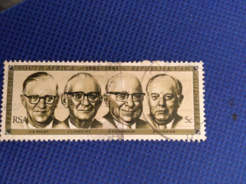 SOUTH AFRICA - FOUNDING OF REPUBLIC 20TH  ANNIVERSARY FORMER PRESIDENTS 1981 5c