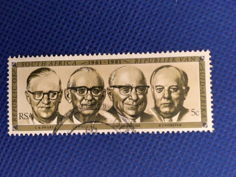 SOUTH AFRICA - FOUNDING OF REPUBLIC 20TH  ANNIVERSARY FORMER PRESIDENTS 1981 5c