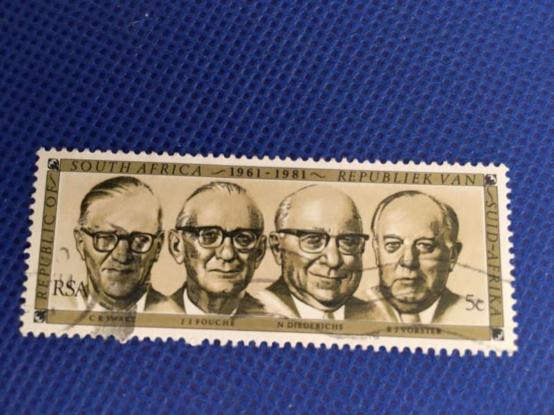 SOUTH AFRICA - FOUNDING OF REPUBLIC 20TH  ANNIVERSARY FORMER PRESIDENTS 1981 5c
