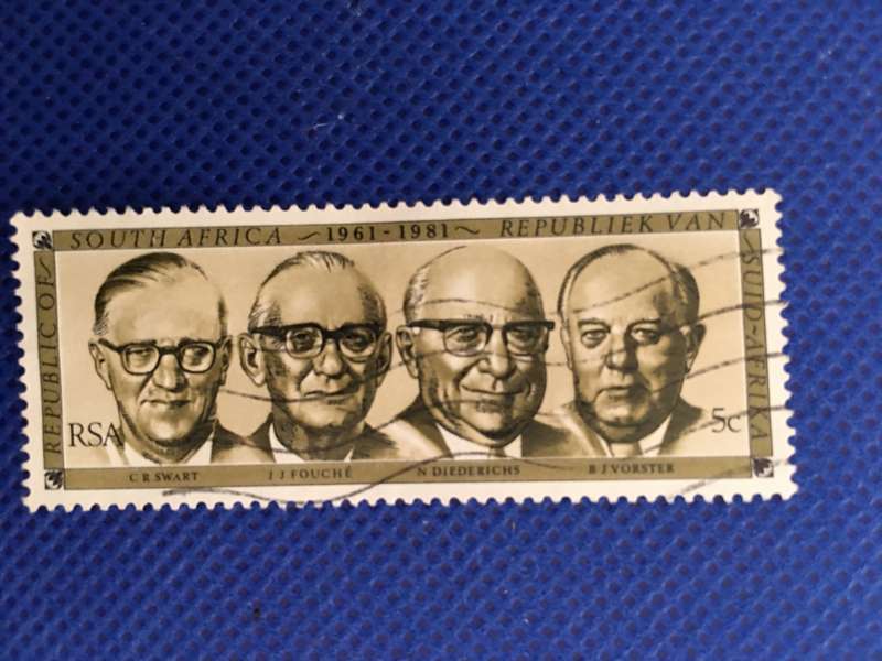 SOUTH AFRICA - FOUNDING OF REPUBLIC 20TH  ANNIVERSARY FORMER PRESIDENTS 1981 5c