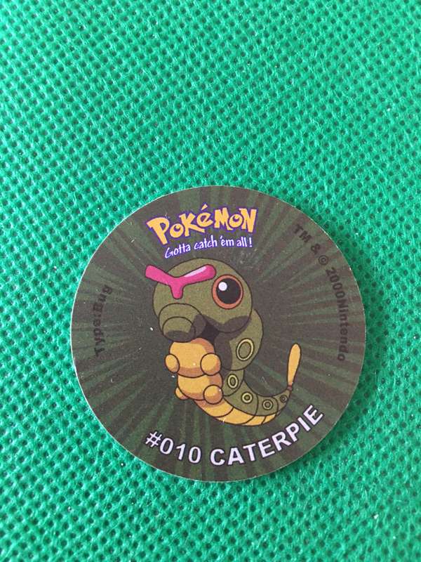 POKEMON TAZO RELEASED BY NINTENDO  AROUND THE 2000'S - CHEETOS / LAYS -NO. 10 - CATERPIE