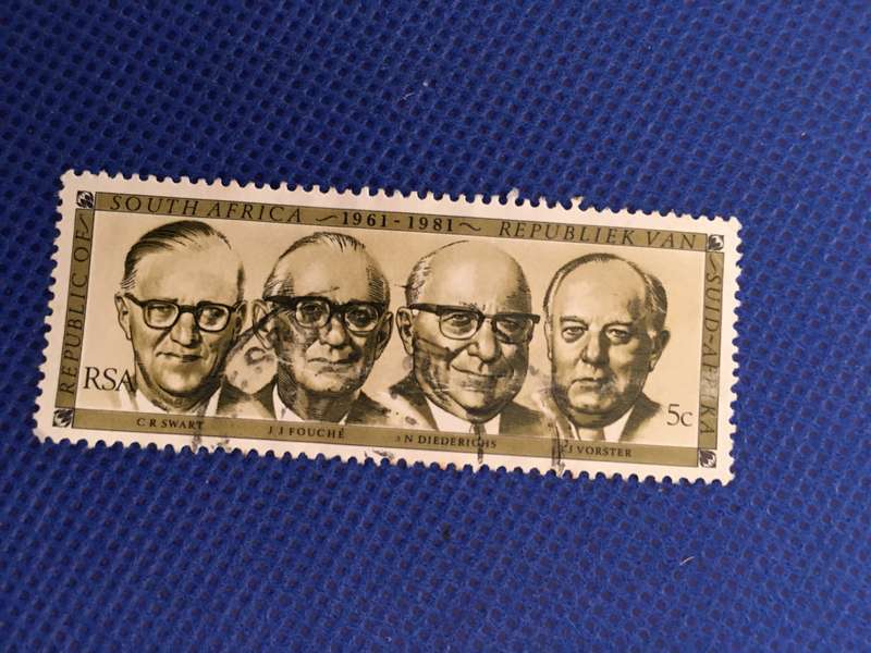 SOUTH AFRICA - FOUNDING OF REPUBLIC 20TH  ANNIVERSARY FORMER PRESIDENTS 1981 5c