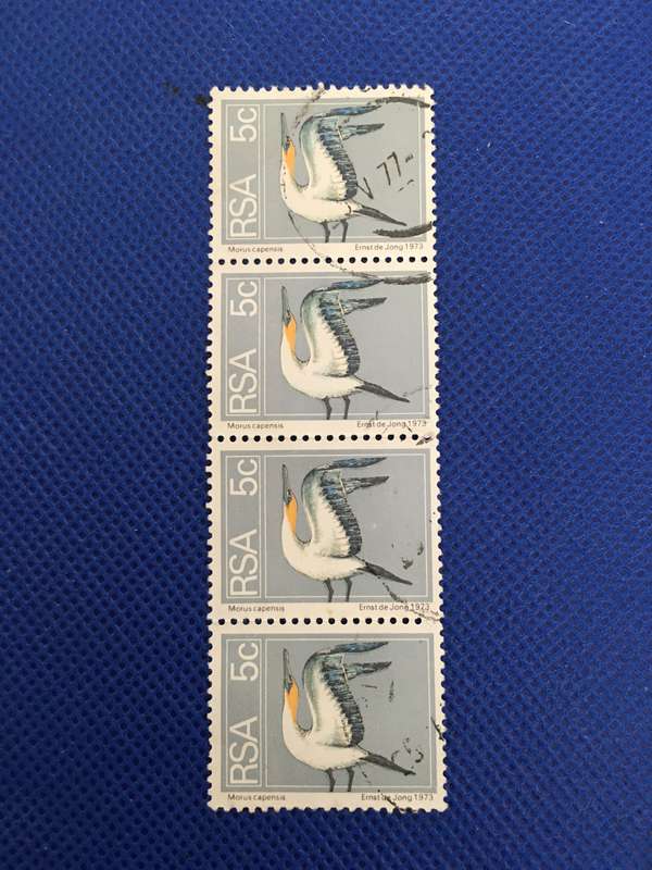 SOUTH AFRICA BLOCK OF 4  - 5c USED STAMPS