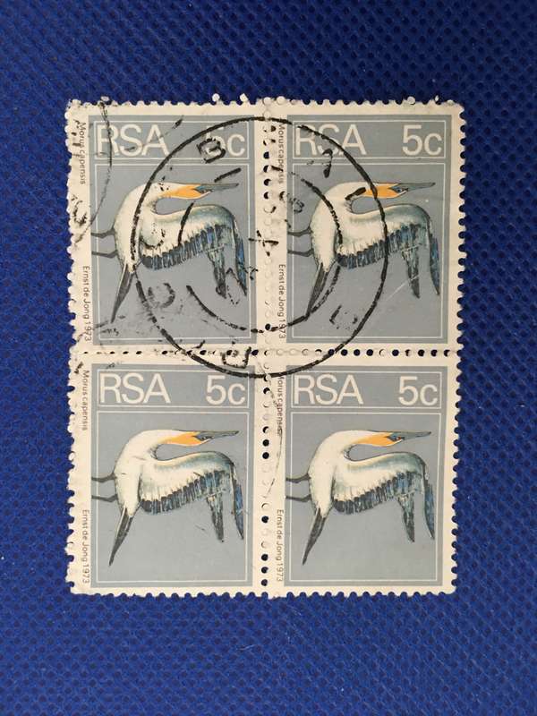 SOUTH AFRICA 1974 USED BLOCK OF STAMPS  5c