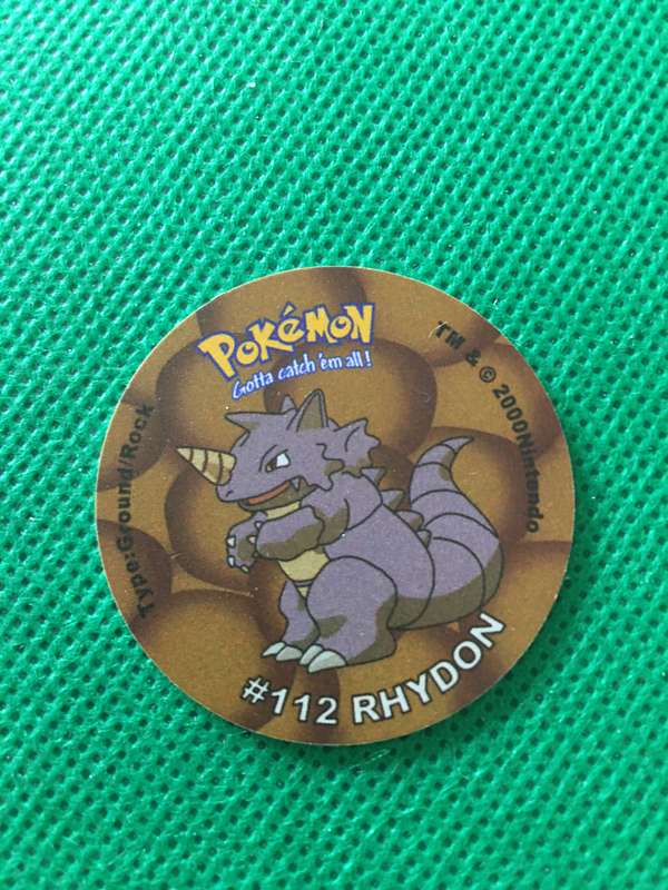 POKEMON TAZO RELEASED BY NINTENDO  AROUND THE 2000'S - CHEETOS / LAYS -NO. 112 - RHYDON