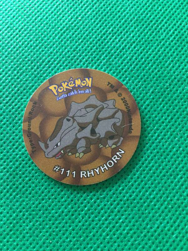 POKEMON TAZO RELEASED BY NINTENDO  AROUND THE 2000'S - CHEETOS / LAYS -NO. 111 - RHYHORN