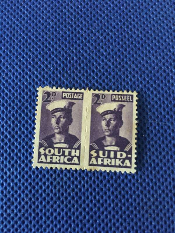 SOUTH AFRICA UNUSED SAILOR STAMPS PAIR 2D