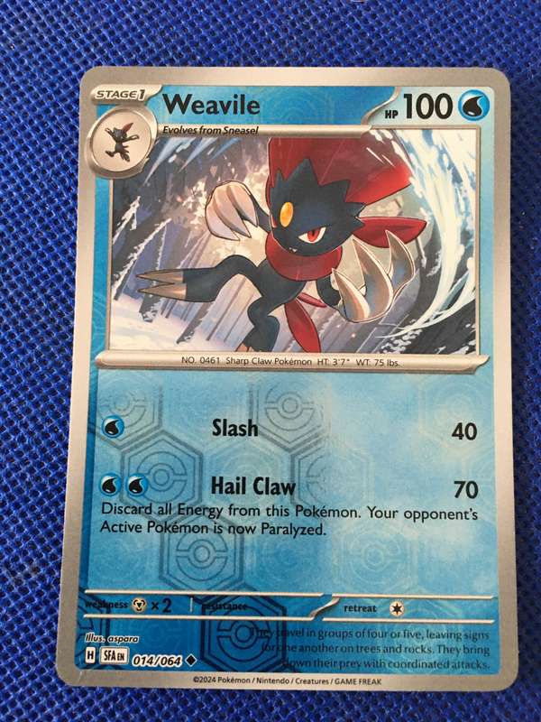 POKEMON TRADING CARD -  SHINY / FOIL CARD / WEAVILE