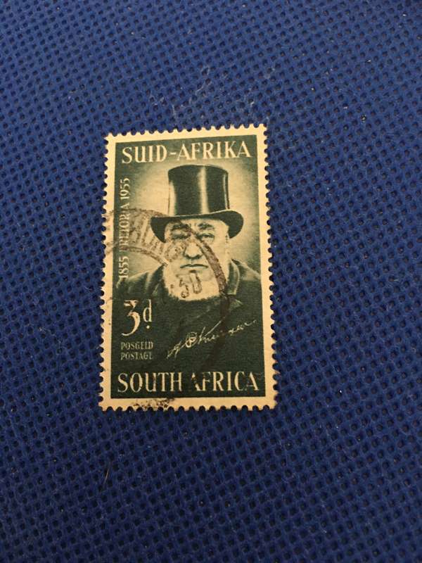 SOUTH AFRICA - USED PAUL KRUGER  3D POSTAGE STAMP - 1955