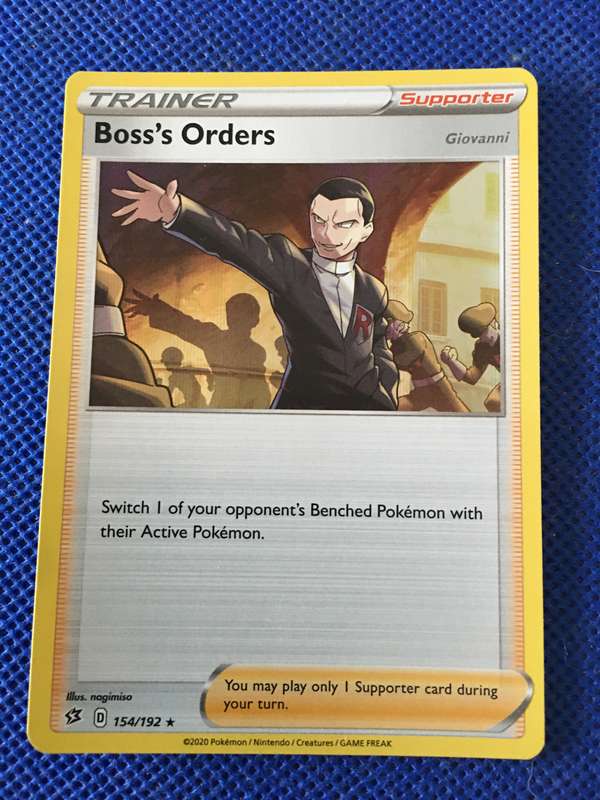 POKEMON TRADING CARD -   TRAINER - BOSS'S ORDERS - FOIL SHINY CARD