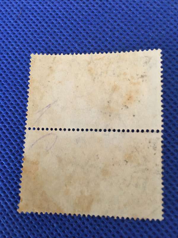 SOUTH AFRICA USED BROWN FIRST SETTLEMT 1952  PAIR OF STAMPS