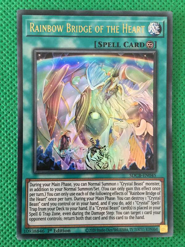 YU-GI-OH TRADING CARD - FOIL / SHINY CARD - RAINBOW BRIDGE OF THE HEART