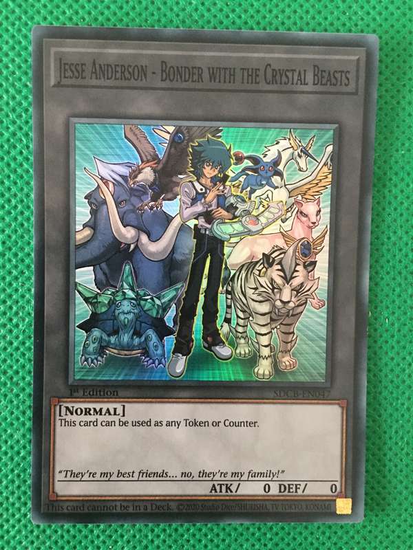 YU-GI-OH TRADING CARD -  FOIL / SHINY CARD - JESSE ANDERSON - BONDER WITH THE CRYSTAL BEASTS