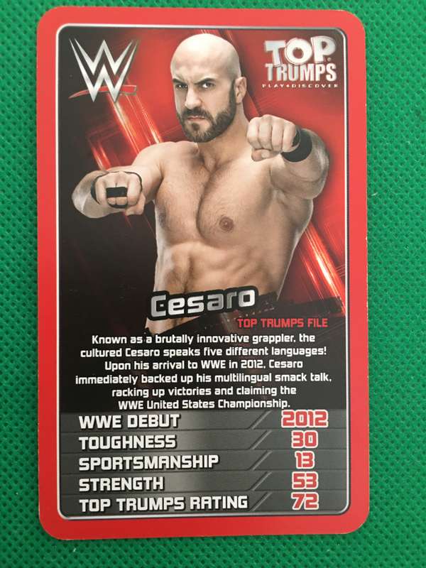 TOP TRUMPS WWE WRESTLING CARD - 2017 - CESARO