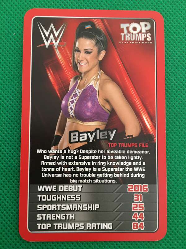 TOP TRUMPS WWE WRESTLING CARD - 2017 - BAYLEY