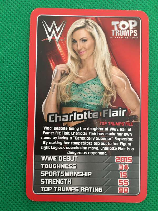 TOP TRUMPS WWE WRESTLING CARD - 2017 -  CHARLOTTE FLAIR