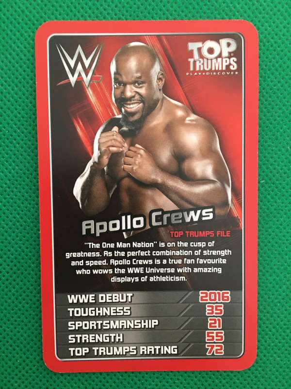 TOP TRUMPS WWE WRESTLING CARD - 2017 - APOLLO CREWS