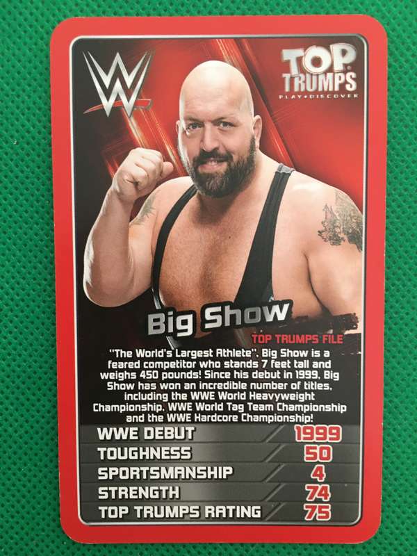 TOP TRUMPS WWE WRESTLING CARD - 2017 -  BIG SHOW