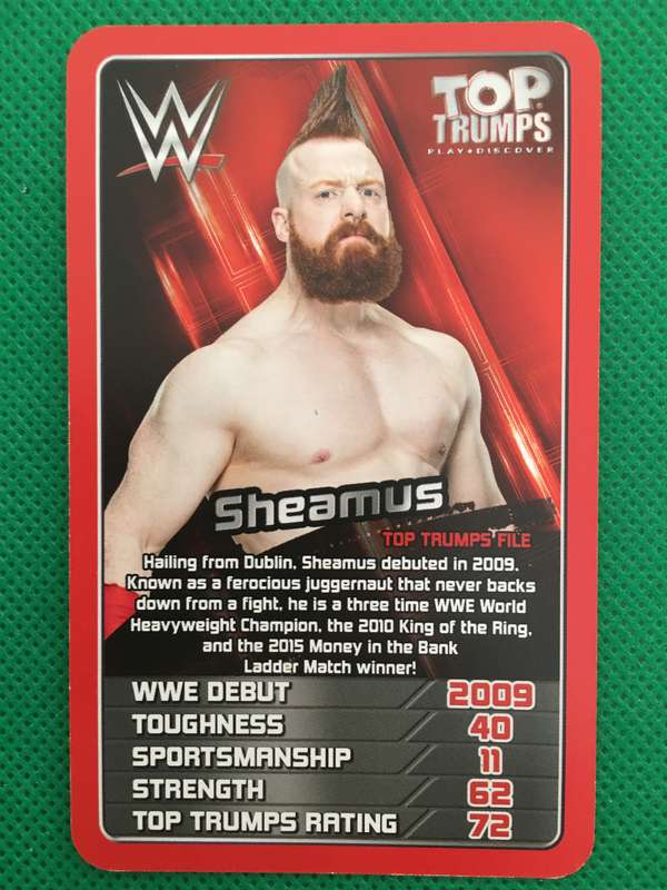 TOP TRUMPS WWE WRESTLING CARD - 2017 -  SHEAMUS