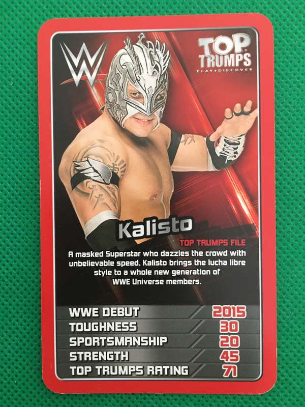 TOP TRUMPS WWE WRESTLING CARD - 2017 -  KALISTO