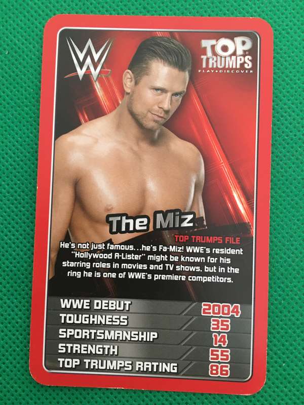TOP TRUMPS WWE WRESTLING CARD - 2017 - THE MIZ