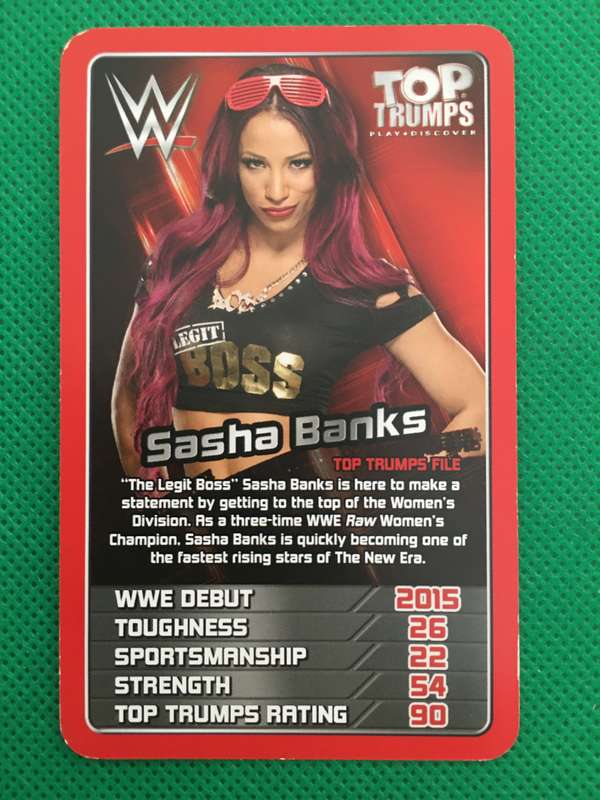 TOP TRUMPS  WWE WRESTLING TRADING CARD  2017 -  SASHA BANKS