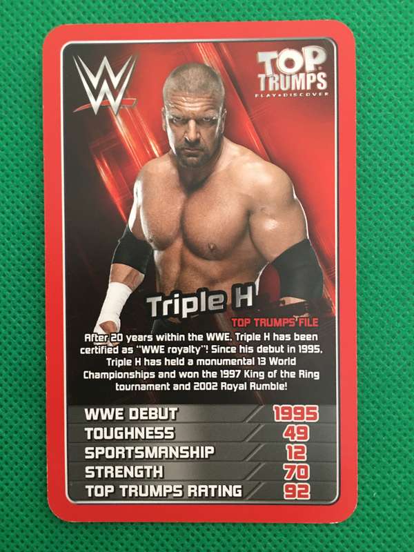 TOP TRUMPS WWE WRESTLING CARD - 2017 -  TRIPLE H