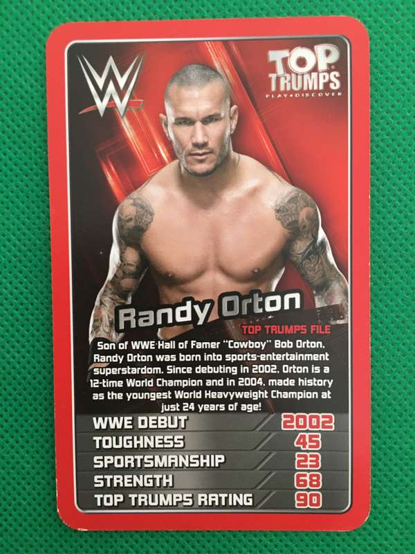 TOP TRUMPS WWE WRESTLING CARD - 2017 - RANDY ORTON
