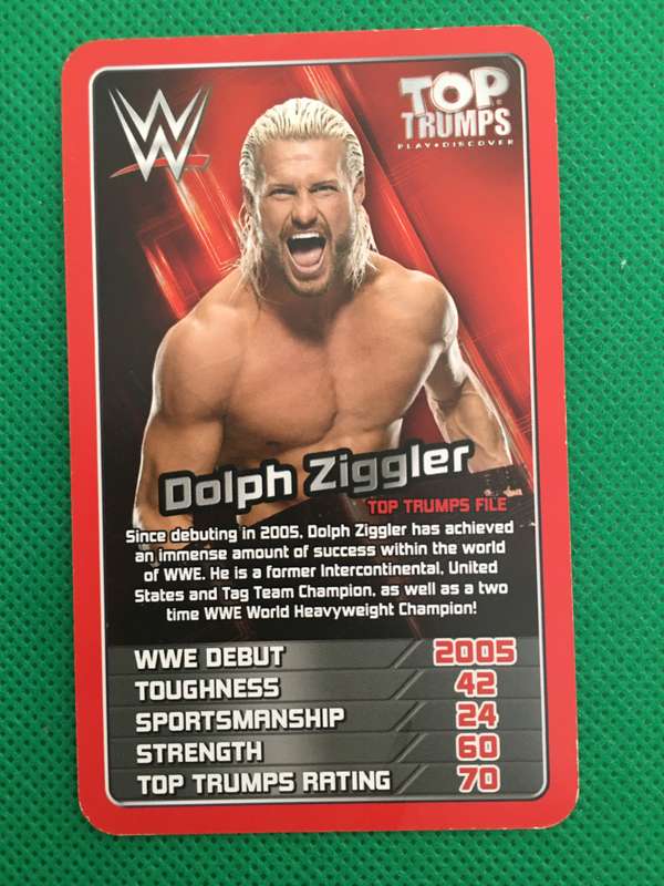 TOP TRUMPS WWE WRESTLING CARD - 2017 - DOLPH ZIGGLER