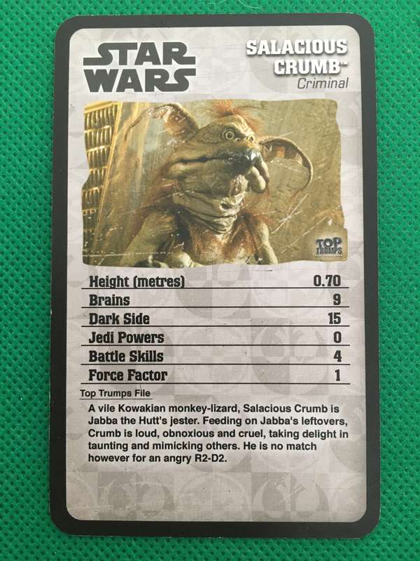 TOP TRUMPS - STAR WARS  EPISODE IV- VI - SALACIOUS CRUMB
