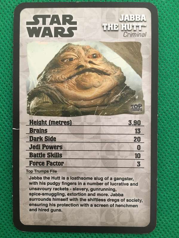 TOPP TRUMPS STAR WARS EPISODE IV-VI - JABBA THE HUTT
