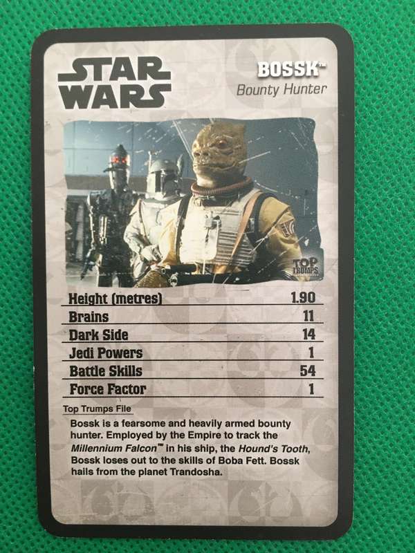 TOP TRUMPS - EPISODE IV - VI STAR WARS - BOSSK