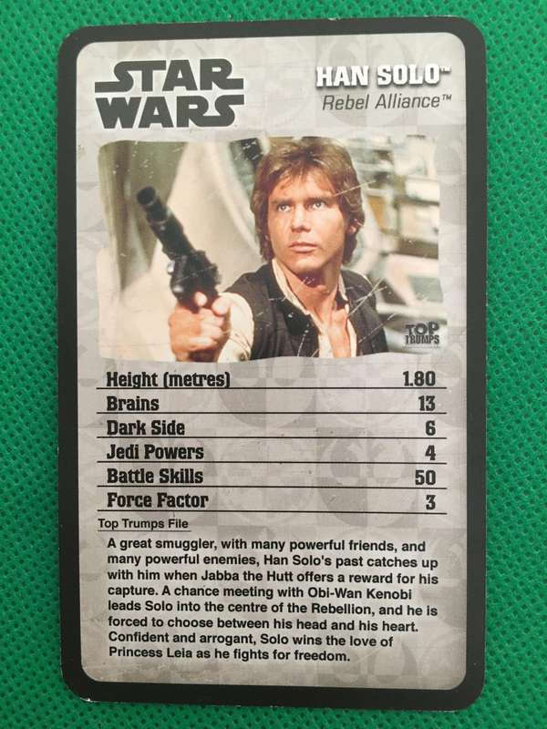 TOPP TRUMPS - EPISODE IV - VI - STAR WARS - HAN SOLO