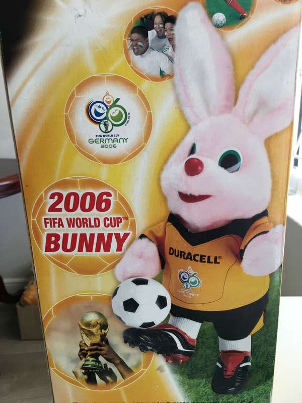 DURACELL BUNNY 2006 FIFA WORLD CUP BUNNY IN BOX - NEVER BEEN TESTED SOLD AS IS