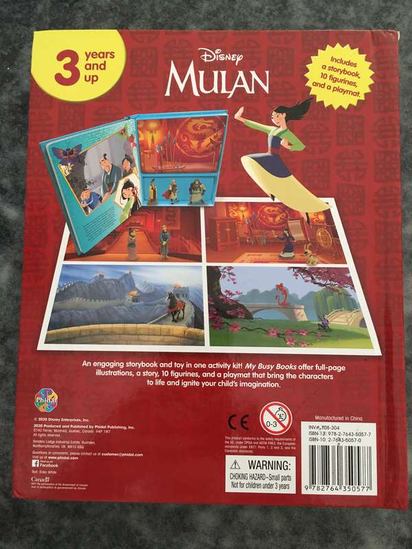 DISNEY - MULAN STORYBOOK 9 FIGURINES AND PLAYMAT  - 2000 MADE IN CANADA