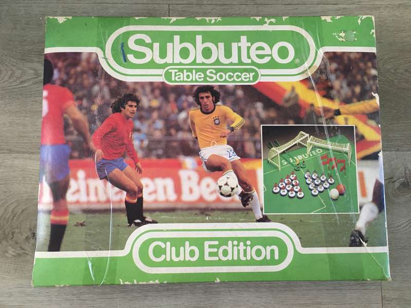 VINTAGE TABLE SOCCER - SUBBUTEO  - INCOMPLETE  ABOUT 3 FIGURES MISSING AROUND THE 70'S